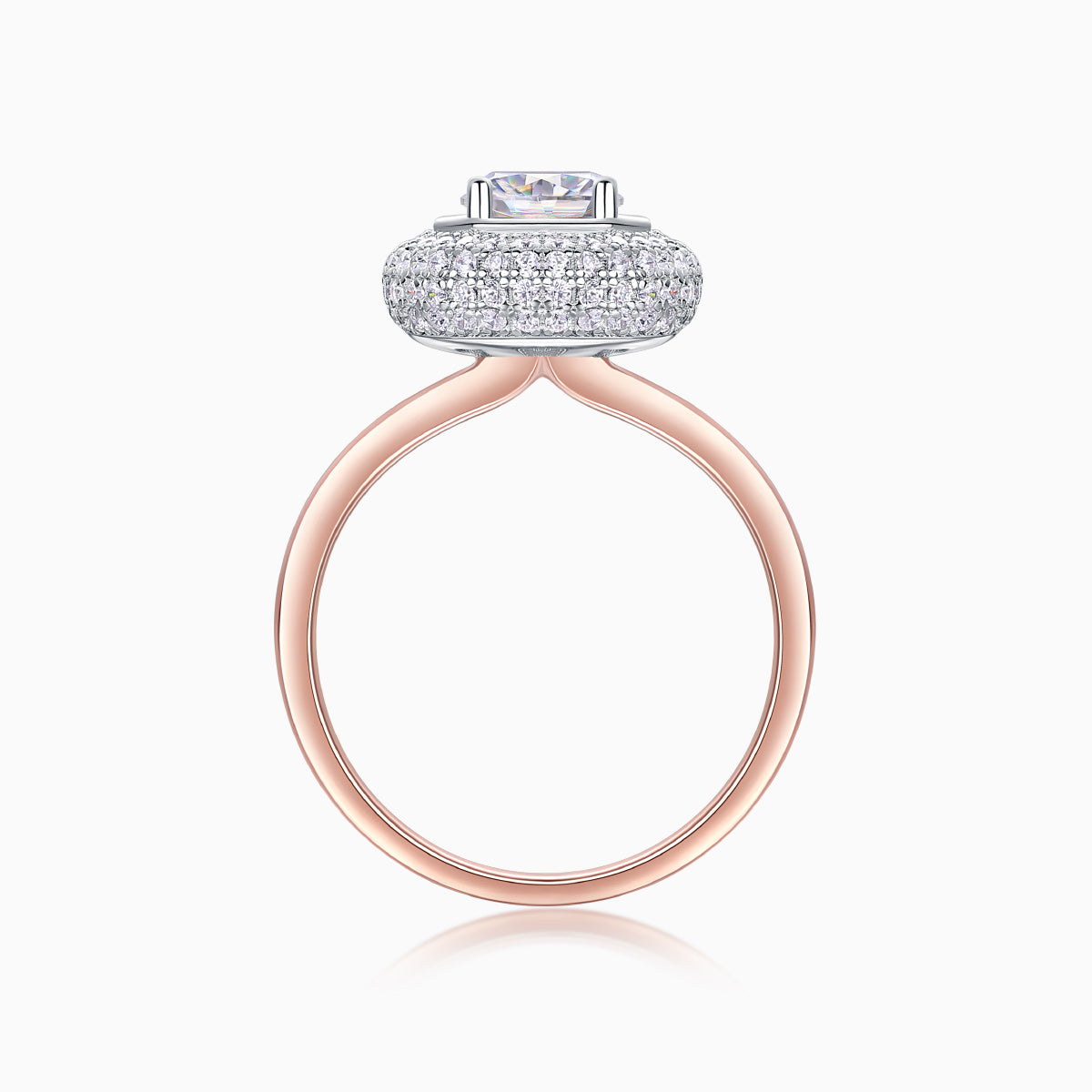Round Halo Engagement Ring - Rose Gold - Ceerom