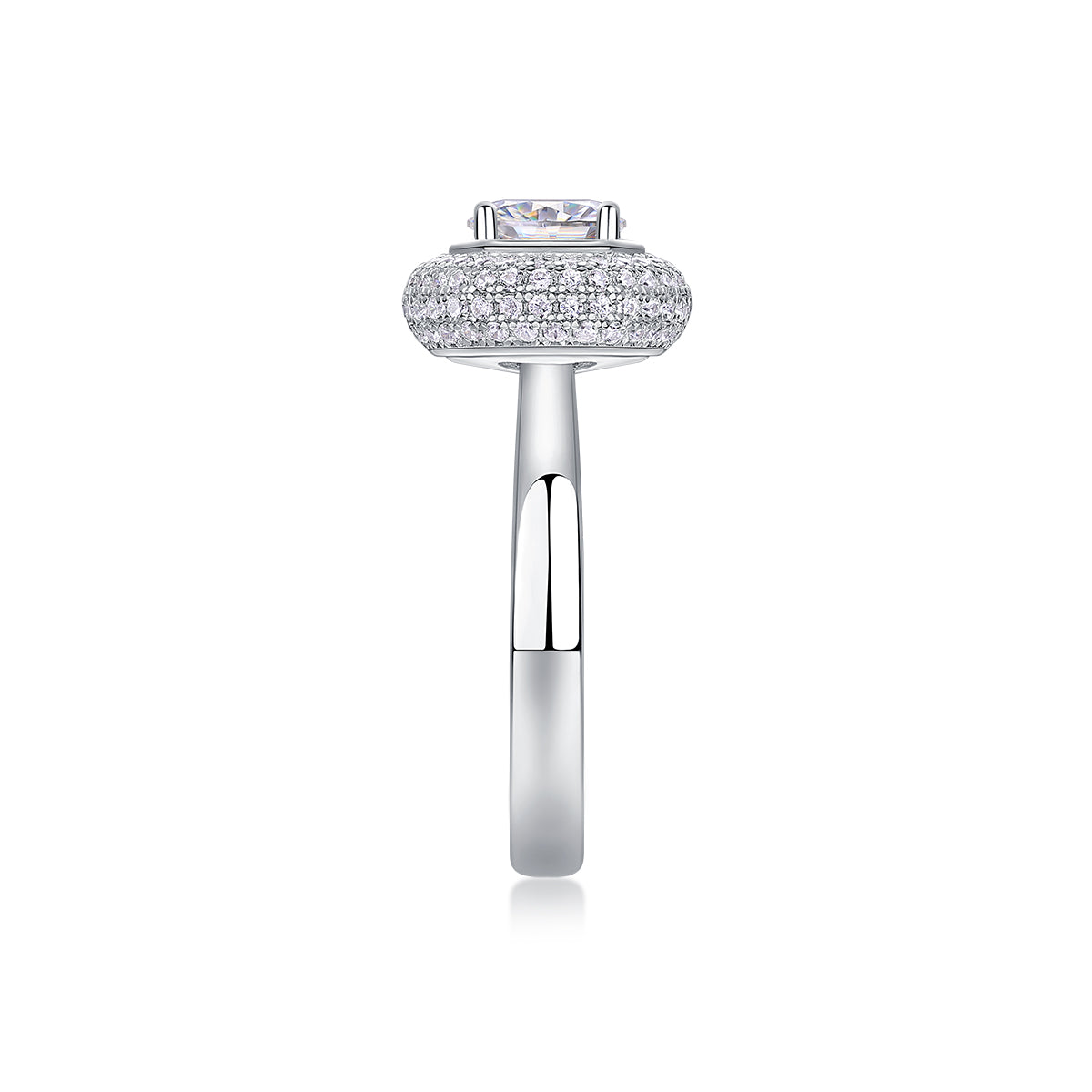 Halo Round Moissanite Engagement Ring - Ceerom