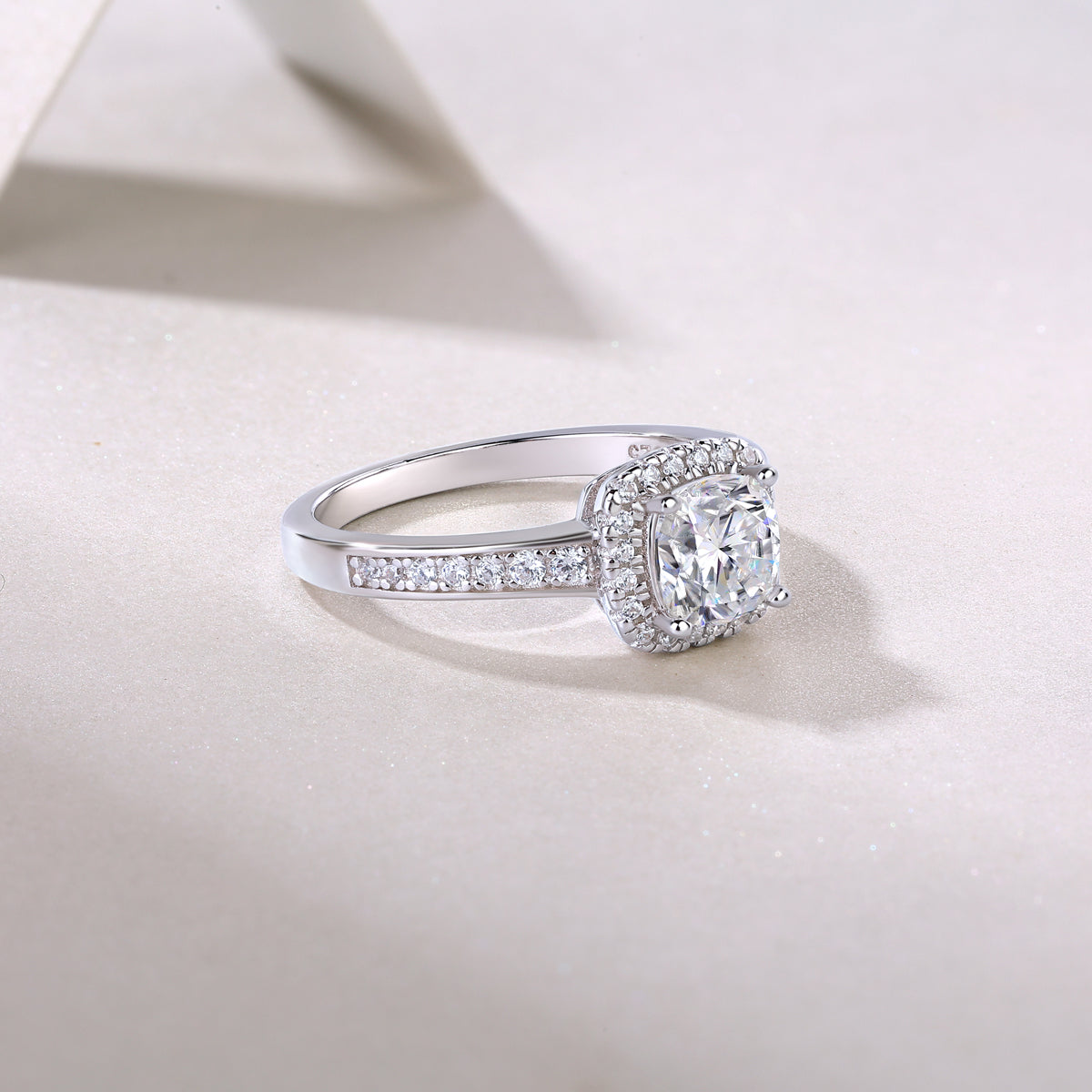 Asscher Cut Moissanite Ring - Ceerom