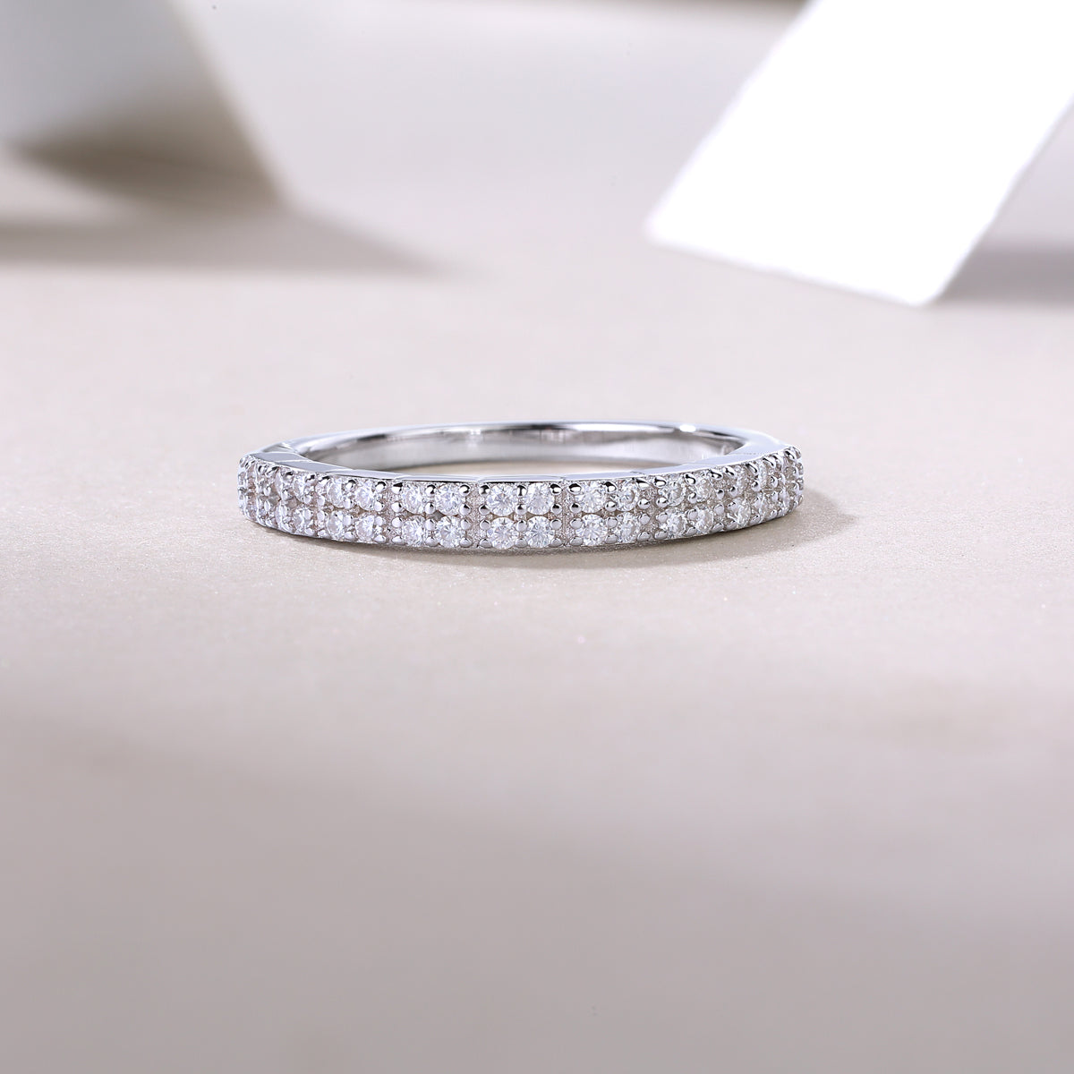 Half A Row of  Moissanite Band Ring - Ceerom