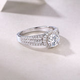 Halo Round Cut Moissanite Engagement Ring - Ceerom