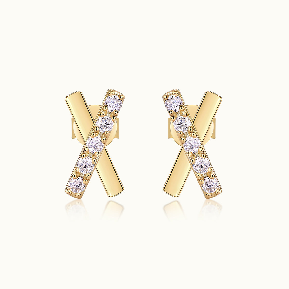 Letter X Moissanite Stud Earrings - Ceerom