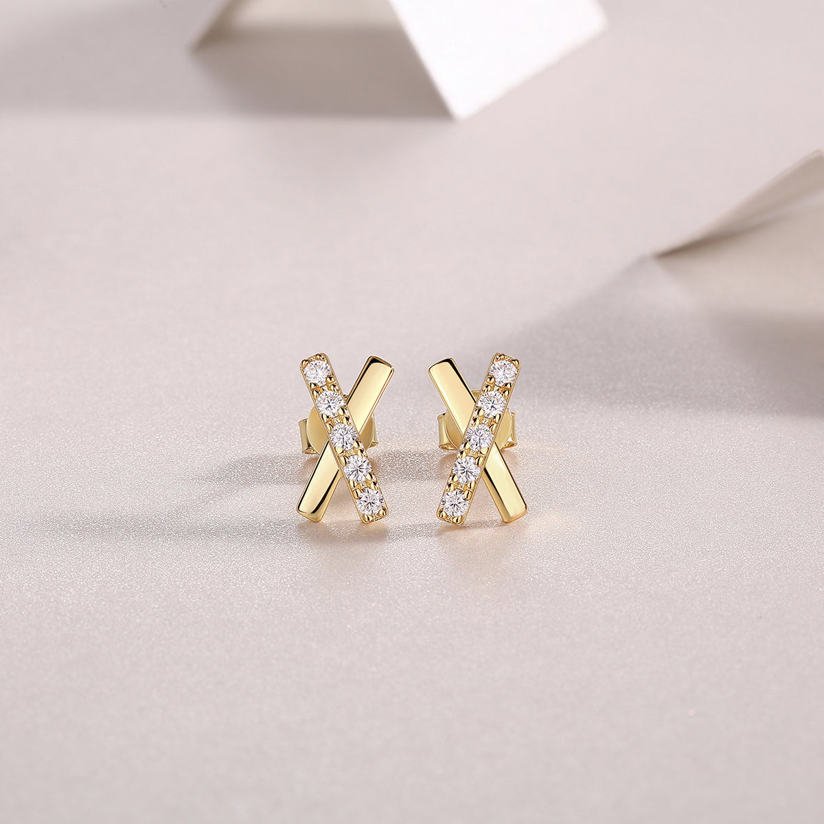 Letter X Moissanite Stud Earrings - Ceerom