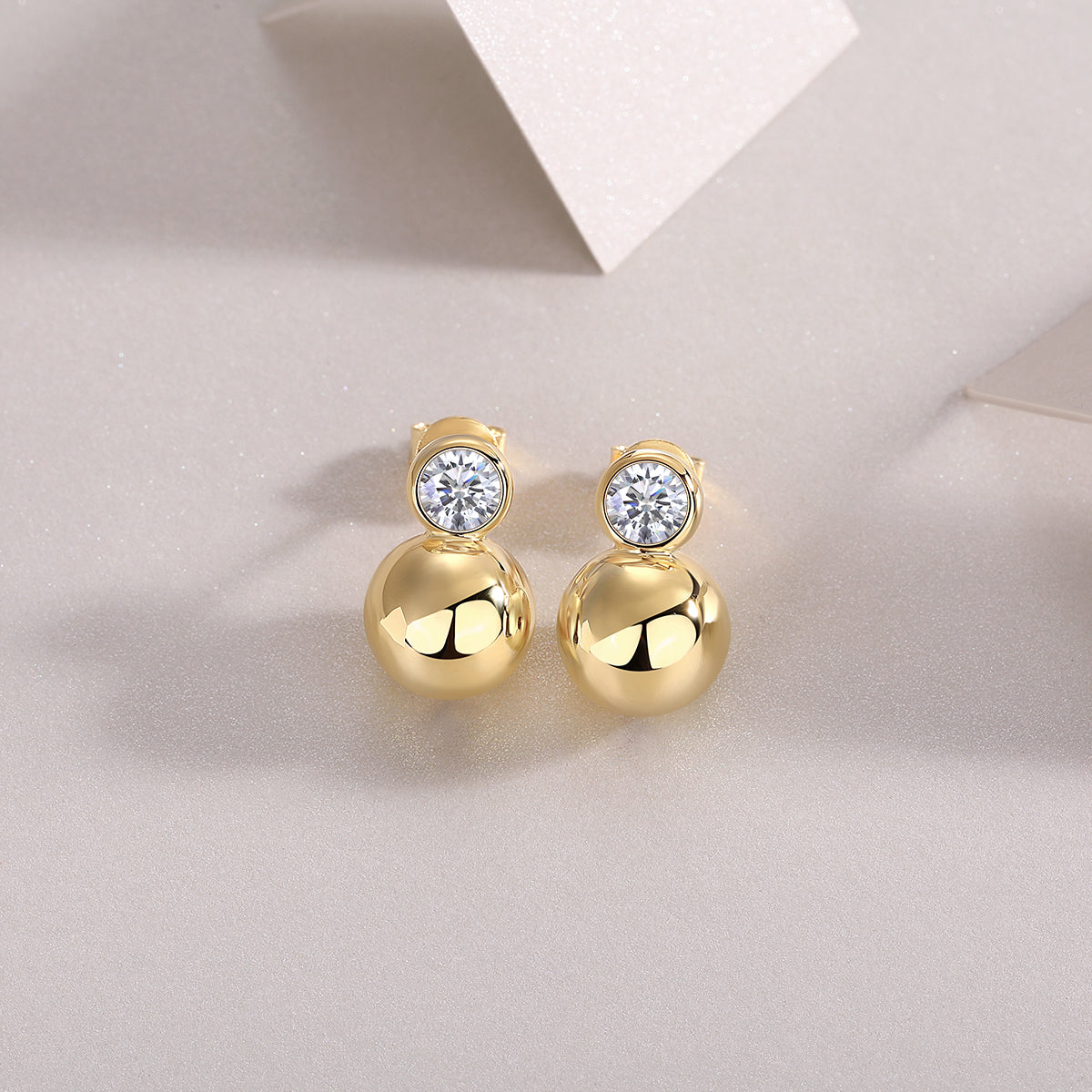 Elegant Ball Moissanite Stud Earrings - Ceerom