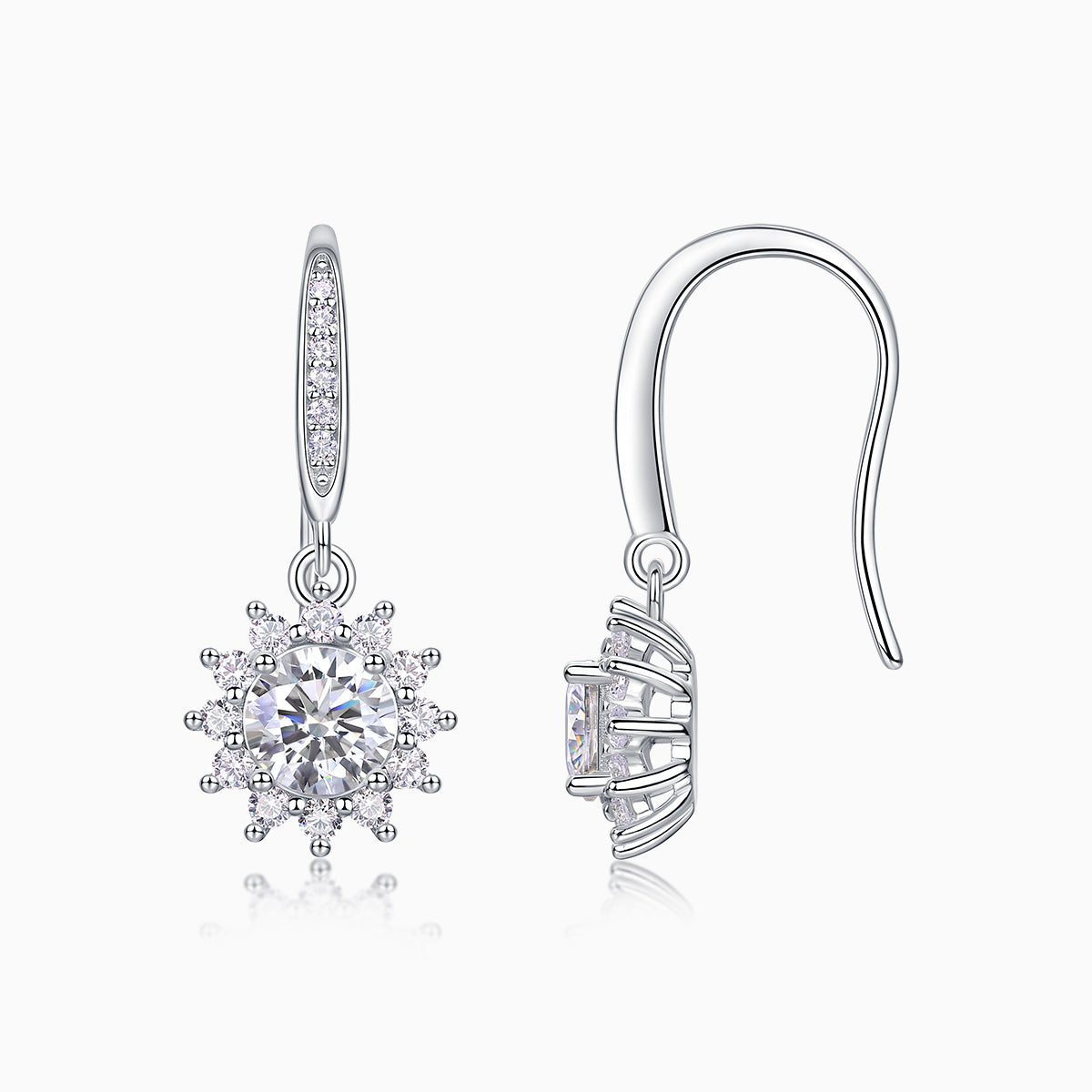 Round Moissanite Drop Earrings - Ceerom