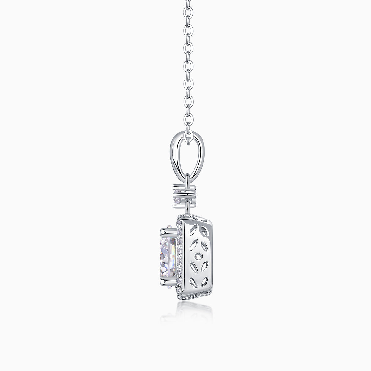 Moissanite Round Cut Pendant Necklace - Ceerom