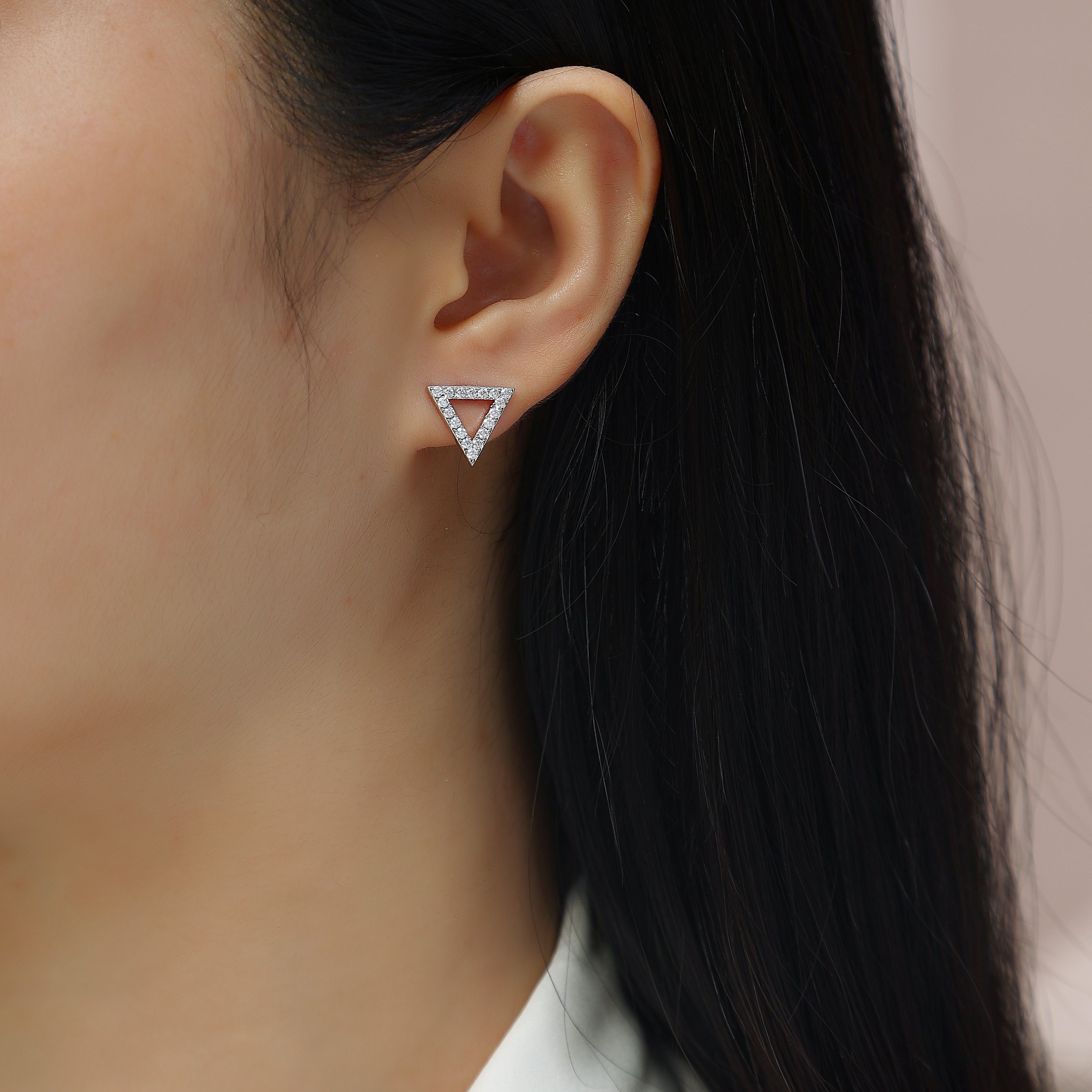 Triangle Geometric Moissanite Stud Earrings - Ceerom