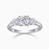 Three Stone Round Cut Engagement Ring - Ceerom