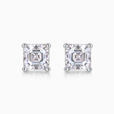 5.5mm Asscher Cut Moissanite Stud Earring