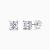 5.5mm Asscher Cut Moissanite Stud Earring