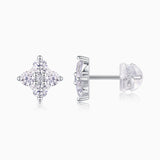 Moissanite Flower Pave Stud Earrings