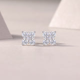 Moissanite Flower Pave Stud Earrings