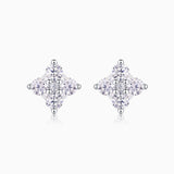 Moissanite Flower Pave Stud Earrings