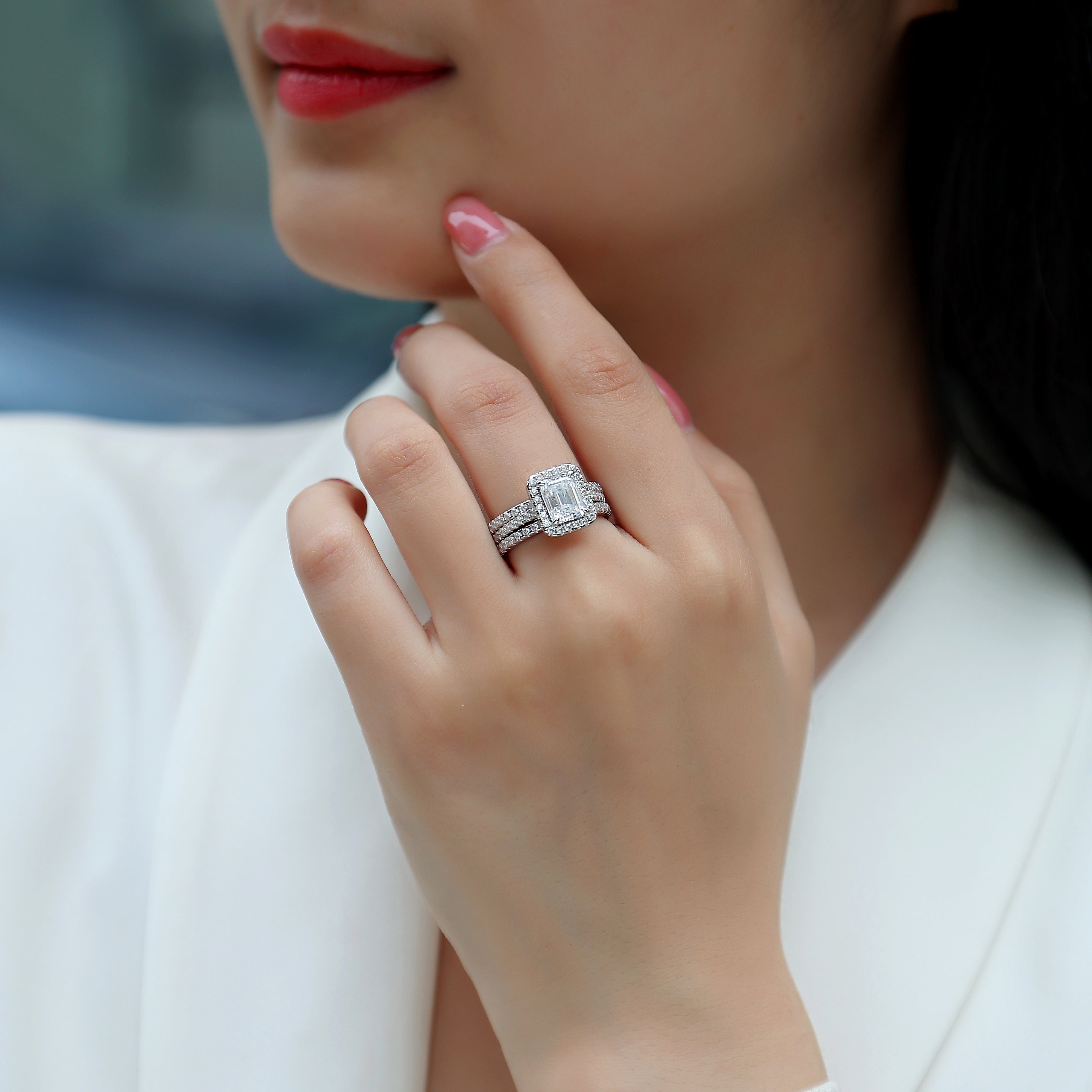 Sparkle Emerald Cut Stackable Ring Set - Ceerom