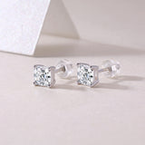 5.5mm Asscher Cut Moissanite Stud Earring