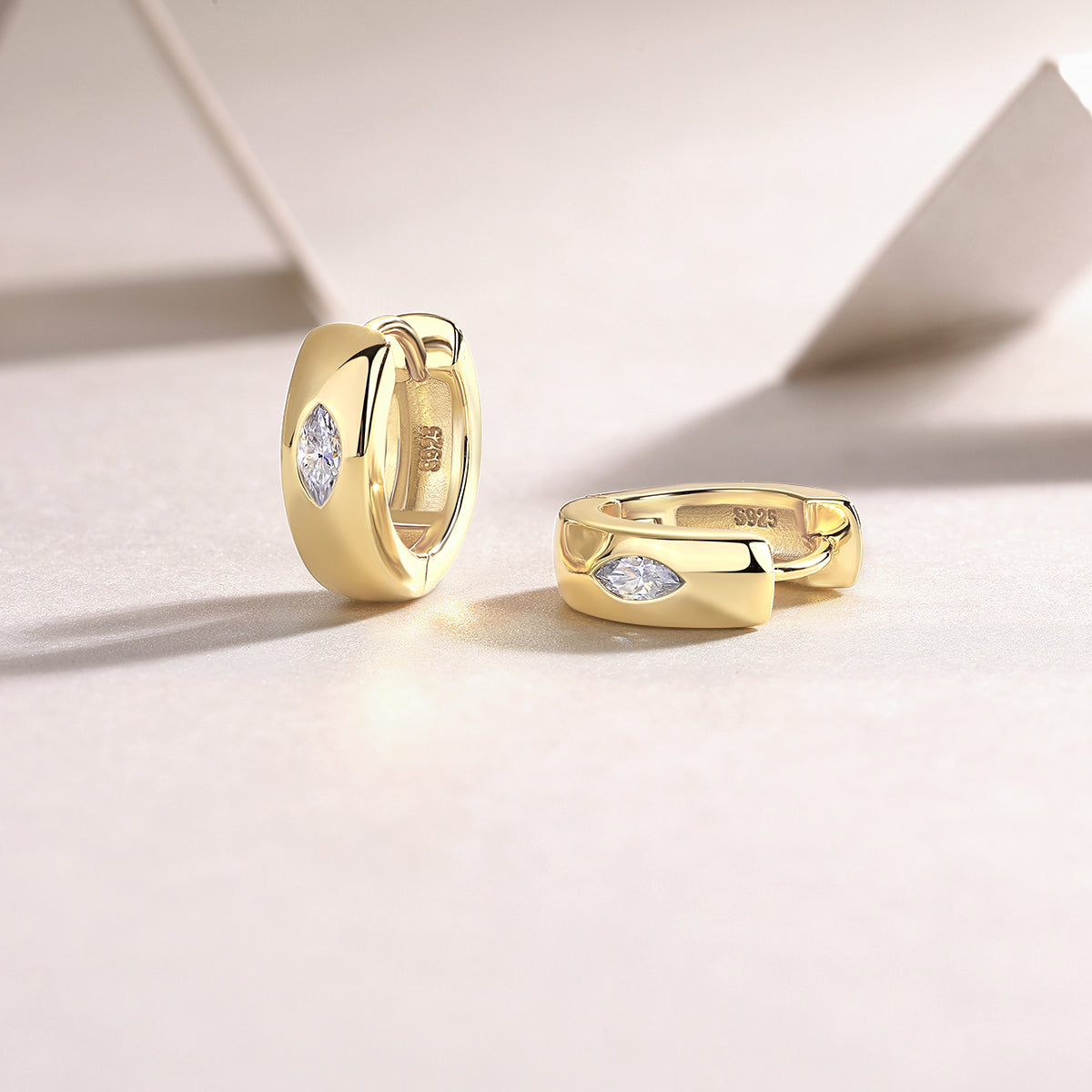 Marquise Cut Hoop Earrings - Ceerom