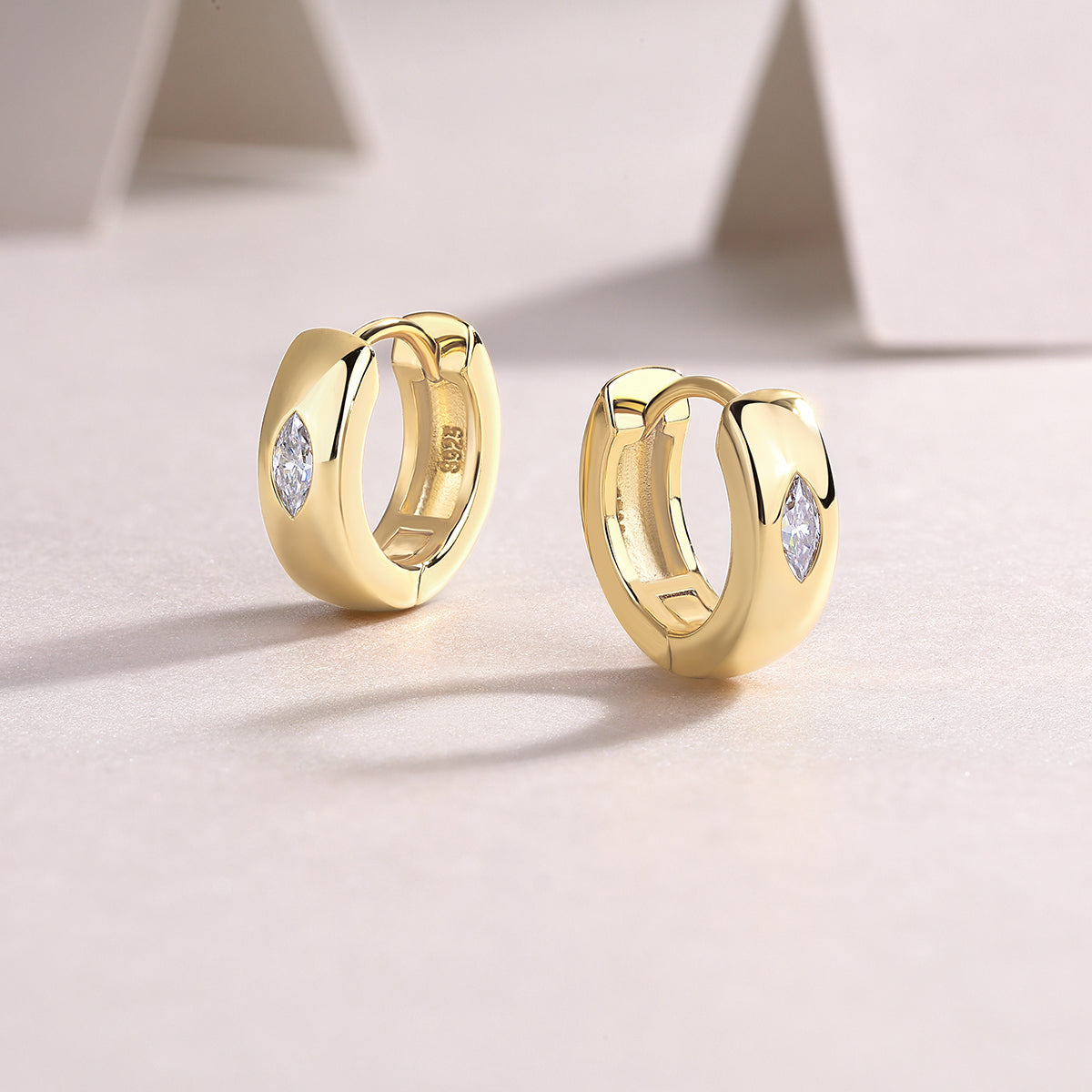 Marquise Cut Hoop Earrings - Ceerom