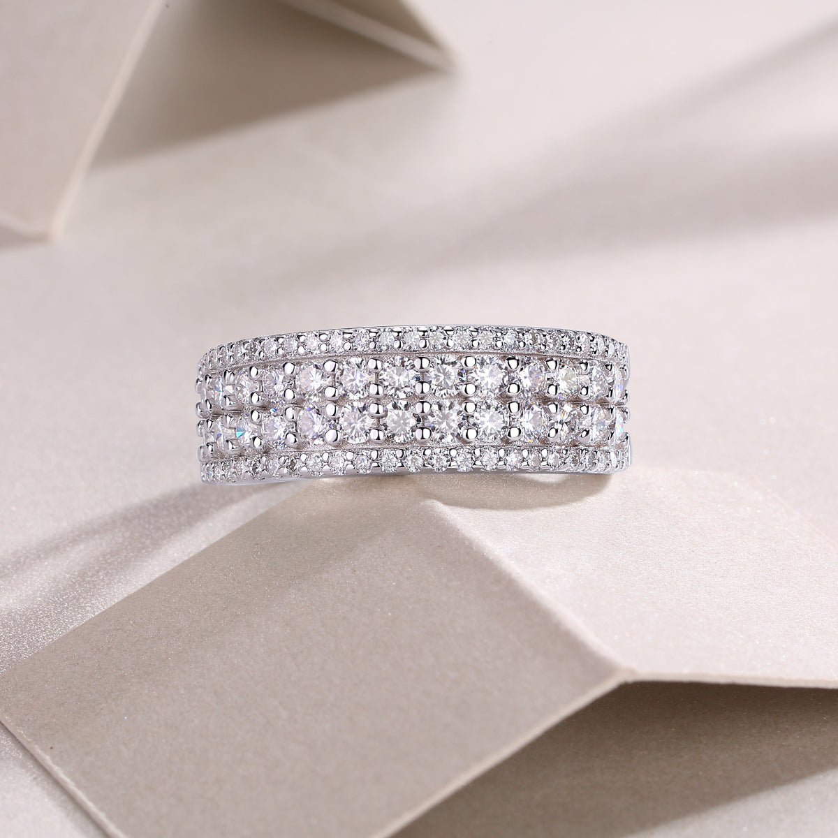 Moissanite Ladies Eternity Band Ring - Ceerom
