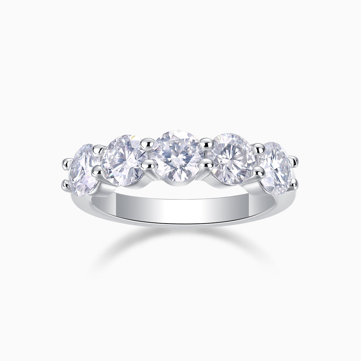 5 Stone Moissanite Wedding Band Ring - Ceerom