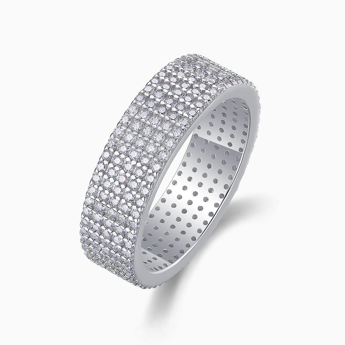 Pave Moissanite Eternity Band Ring - Ceerom