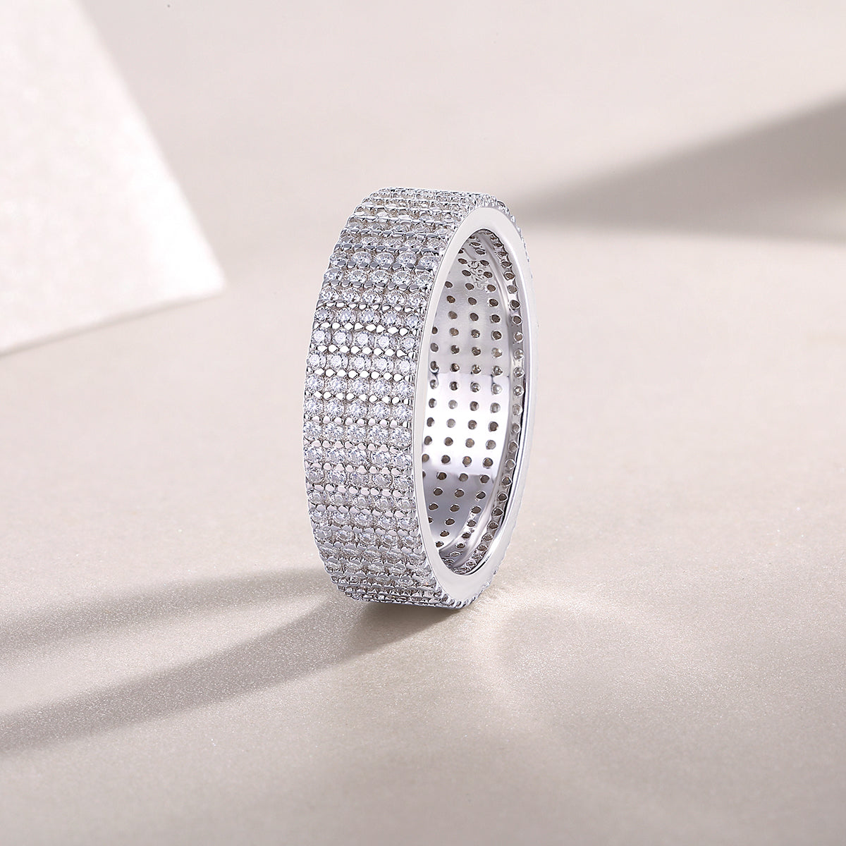 Pave Moissanite Eternity Band Ring - Ceerom