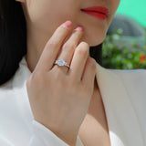 Three Stone Round Moissanite Engagement Ring