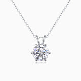 Round Cut Solitaire Pendant Necklace - Ceerom