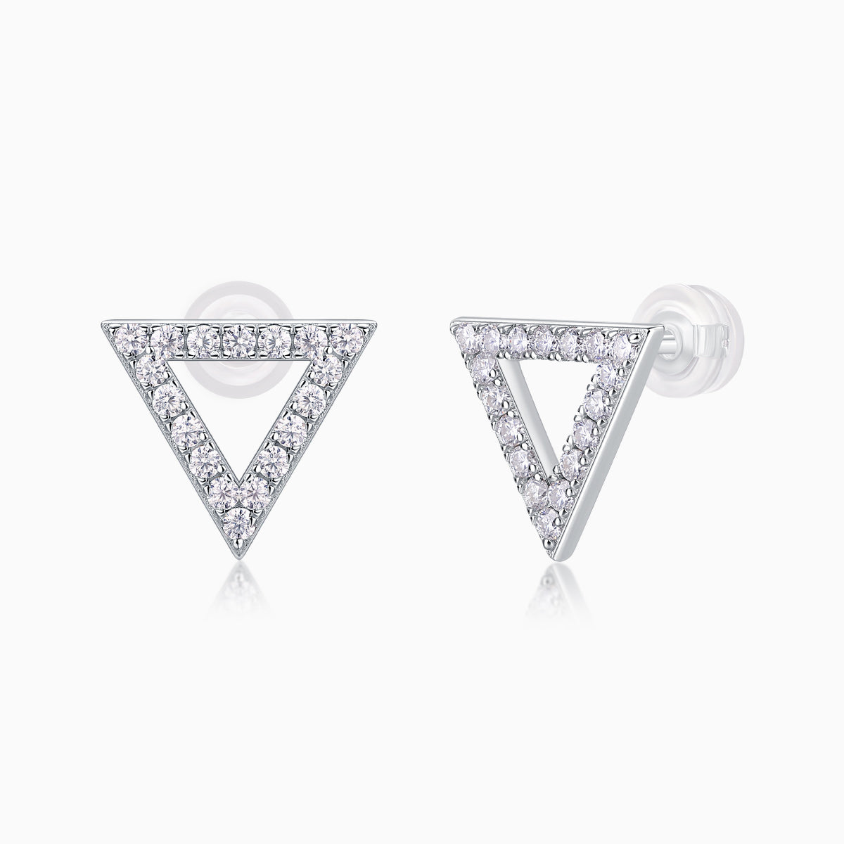 Triangle Geometric Moissanite Stud Earrings - Ceerom