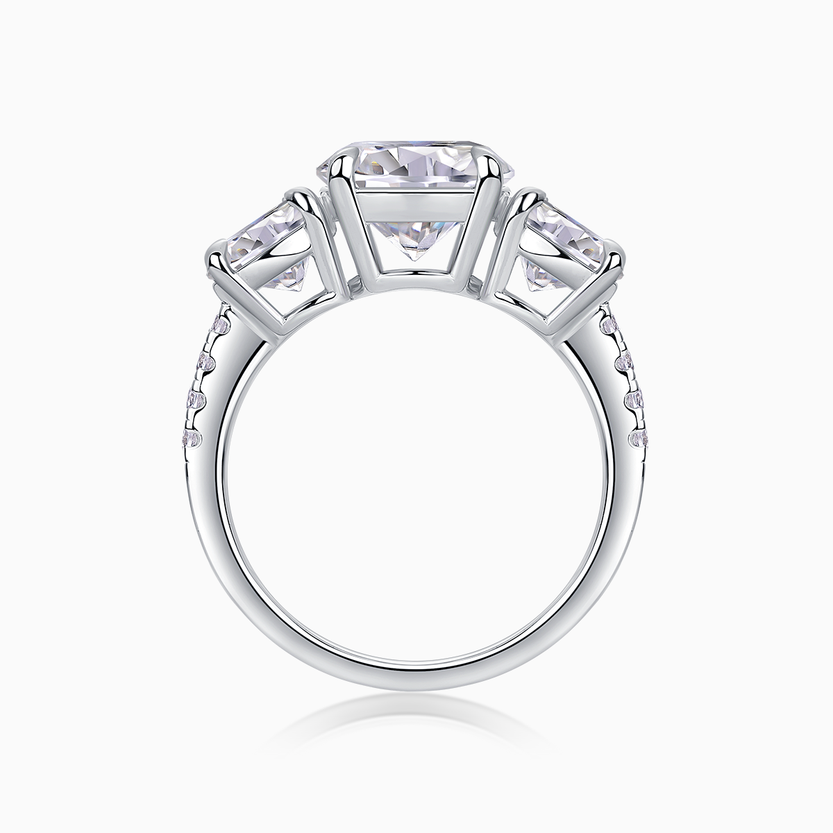 Three Round Moissanite Engagement Ring - Ceerom