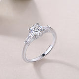 The Three Stone Round Moissanite Ring - Ceerom
