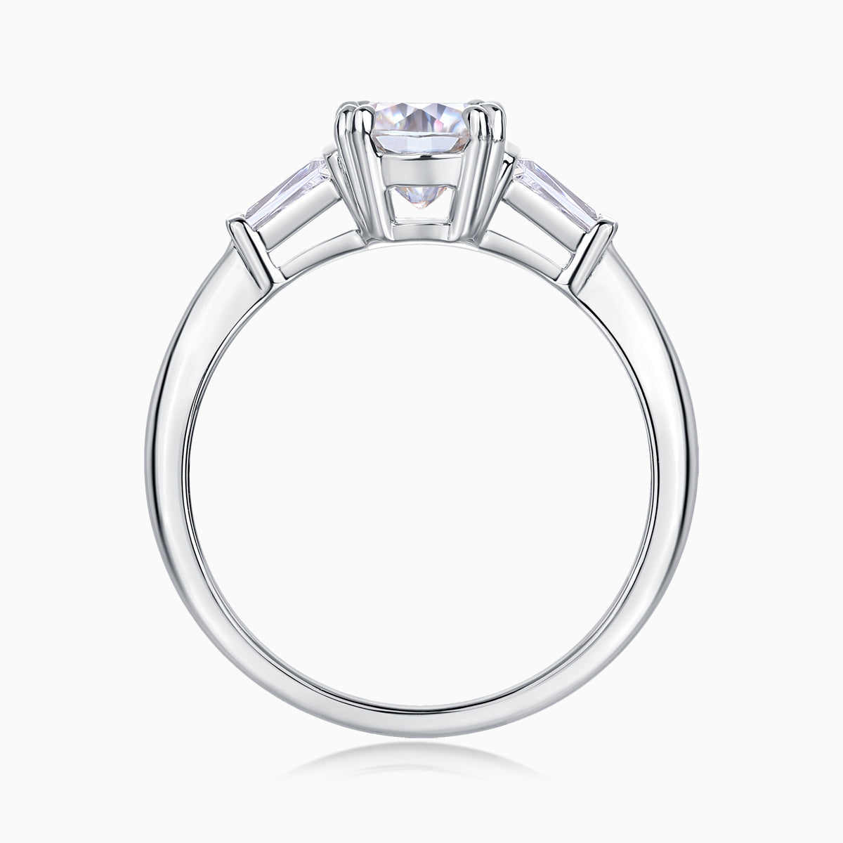 Three Stone Cushion Cut Engagement Ring - Ceerom