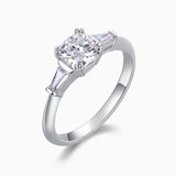 Three Stone Cushion Cut Engagement Ring - Ceerom