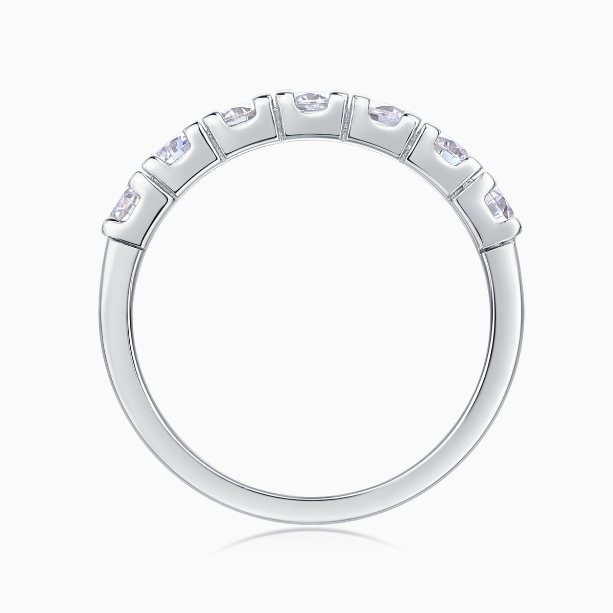 7 Stone Moissanite Engagement Band Ring - Ceerom