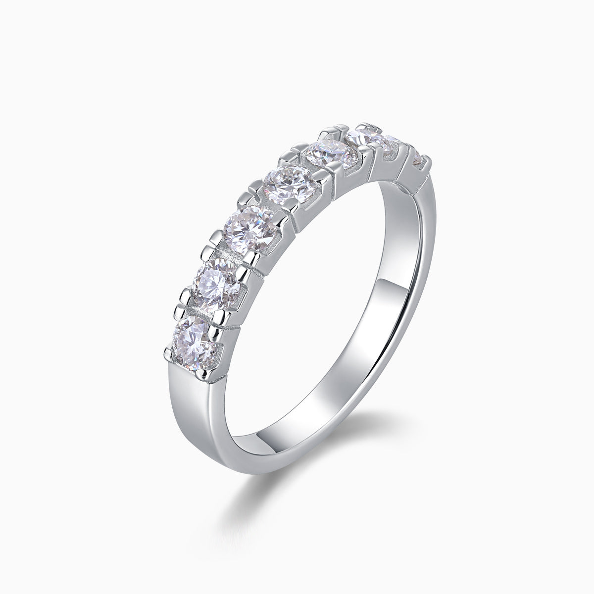 7 Stone Moissanite Engagement Band Ring - Ceerom