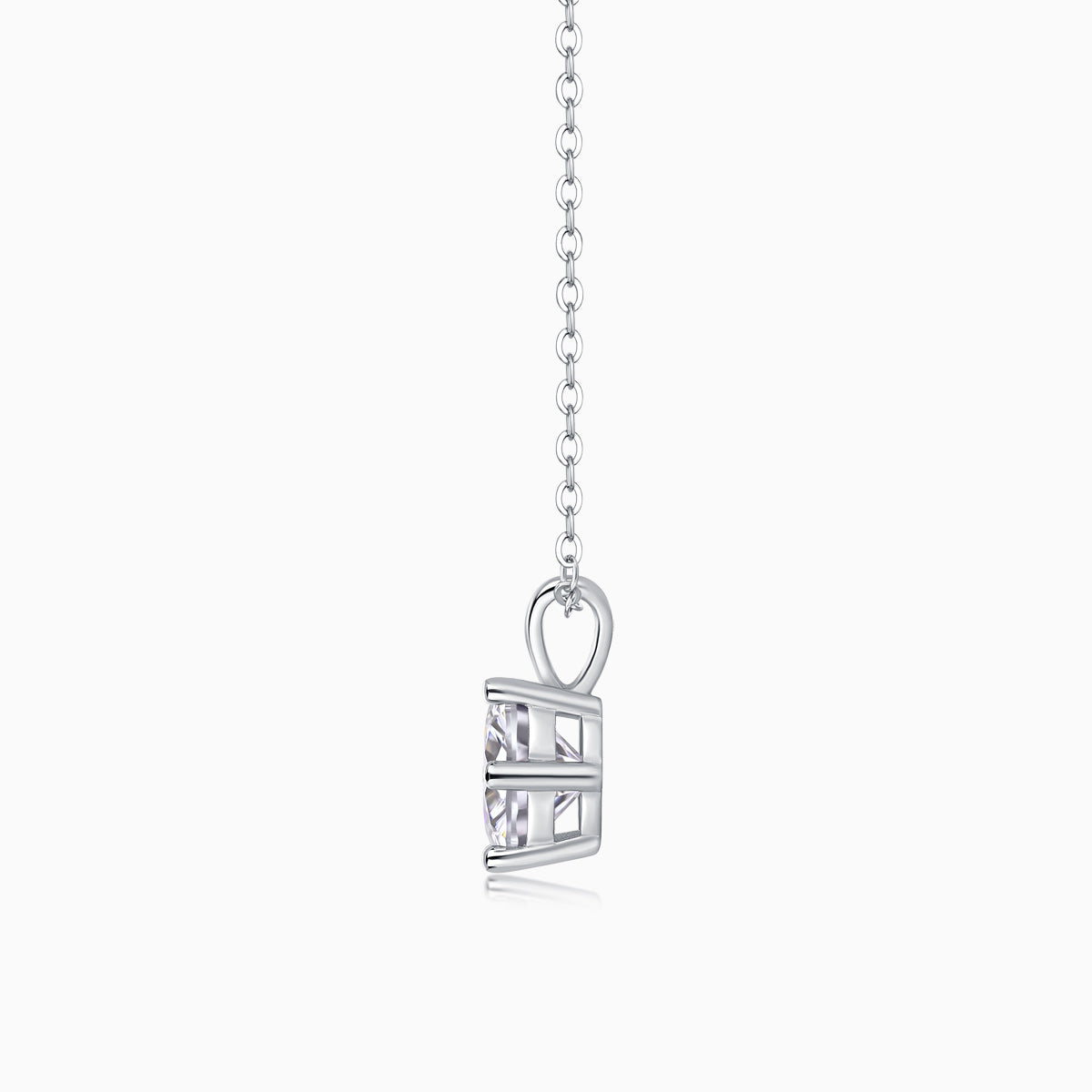 Round Cut Solitaire Pendant Necklace - Ceerom