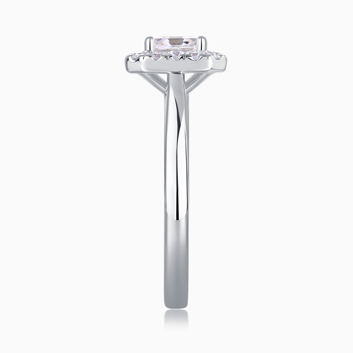 Asscher Cut Moissanite Halo Ring - Ceerom