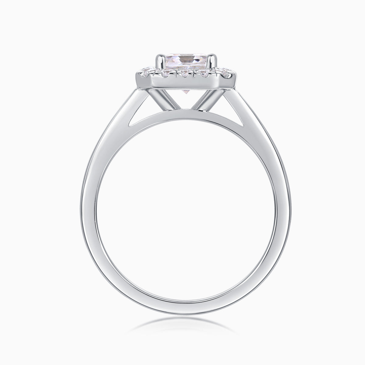 Asscher Cut Moissanite Halo Ring - Ceerom