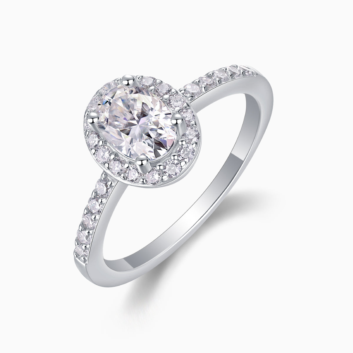 Ceerom Oval Cut Halo Engagement Ring - Ceerom