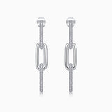 Moissanite Paperclip Link Earrings