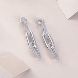 Moissanite Paperclip Link Earrings