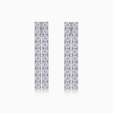 Double Row Long Tassel Moissanite Drop Earrings