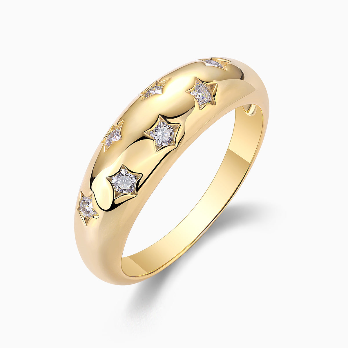 Star Pave Moissanite Band Ring - Ceerom