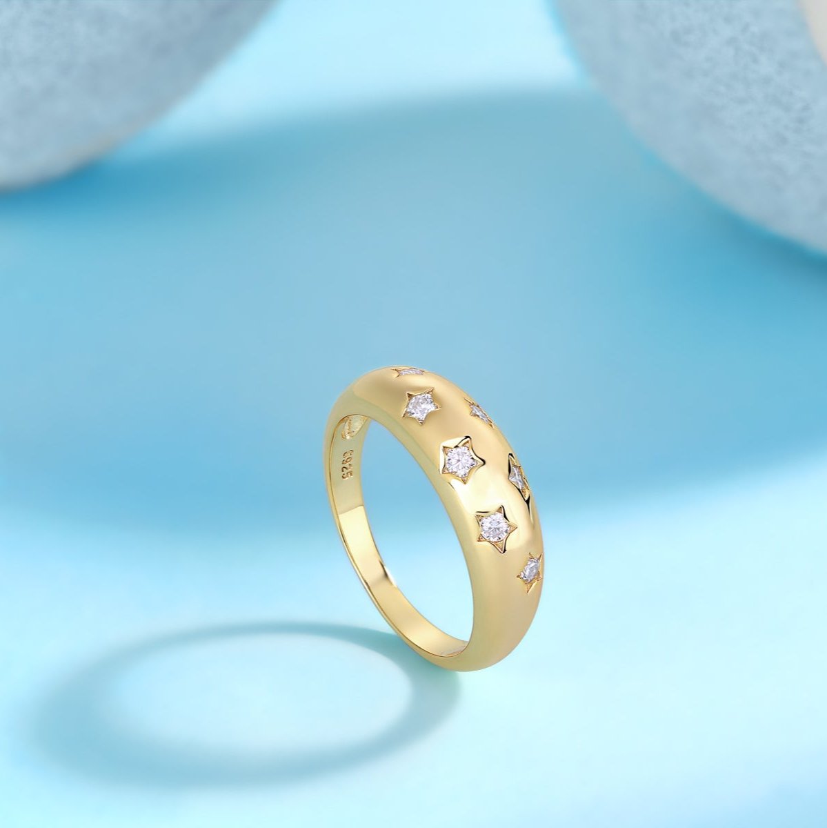 Star Pave Moissanite Band Ring - Ceerom