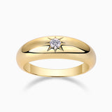 Solitaire Moissanite Thin Domed Ring