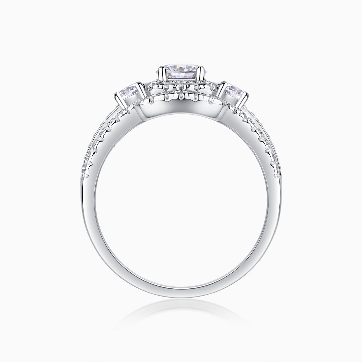 Halo Cushion Cut Pave Moissanite Ring - Ceerom