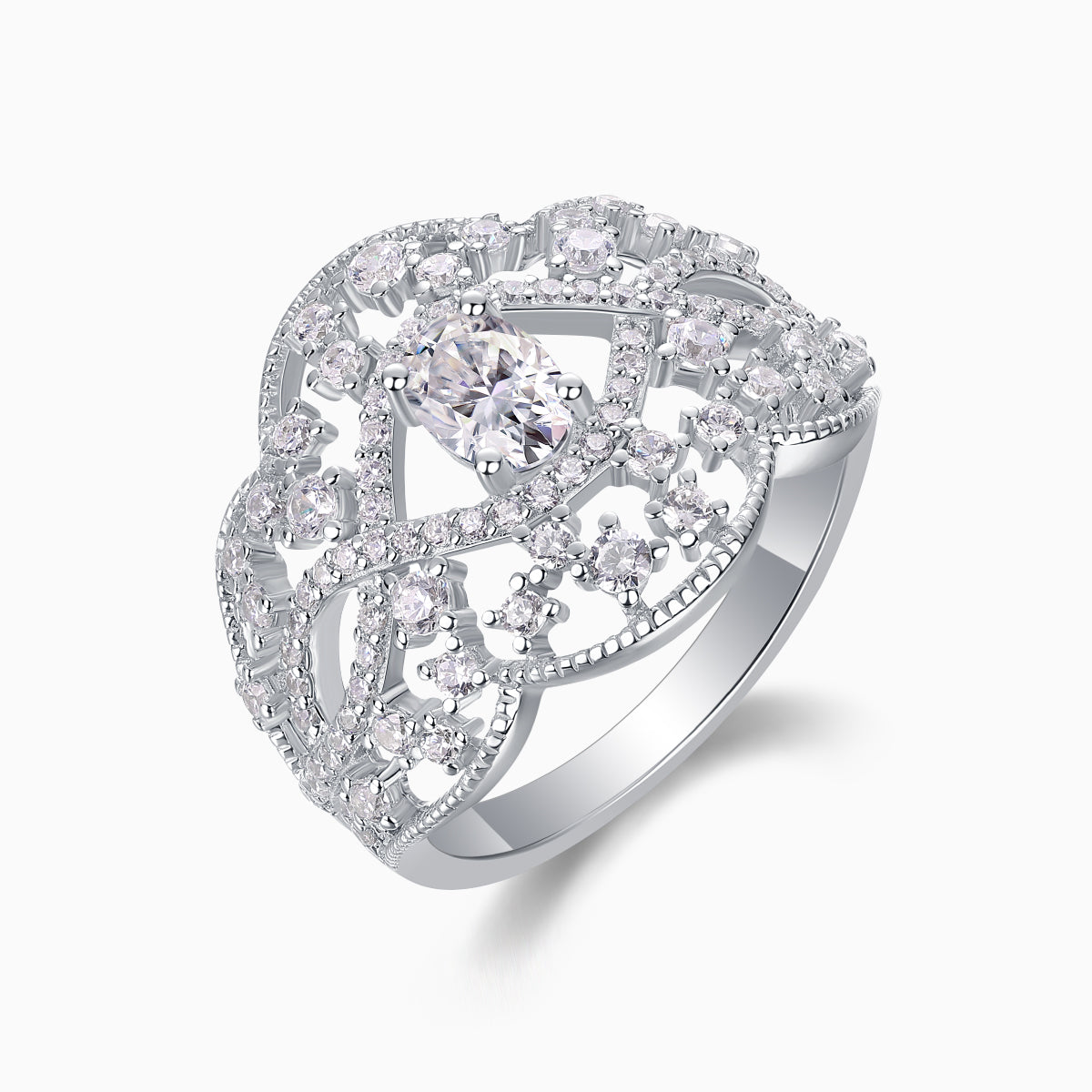 Oval Cut Crown Engagement Ring - Ceerom