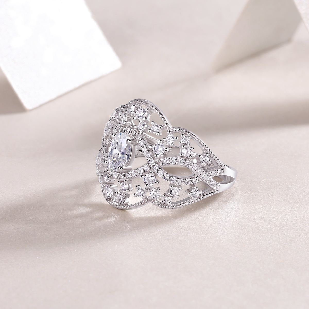 Oval Cut Crown Engagement Ring - Ceerom