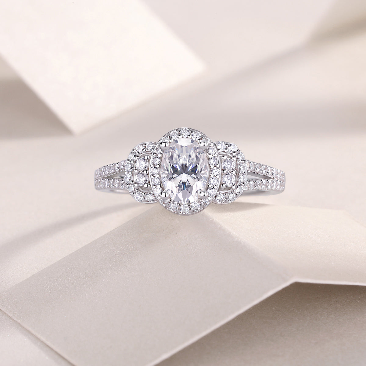 Halo Oval Cut Engagement Ring - Ceerom