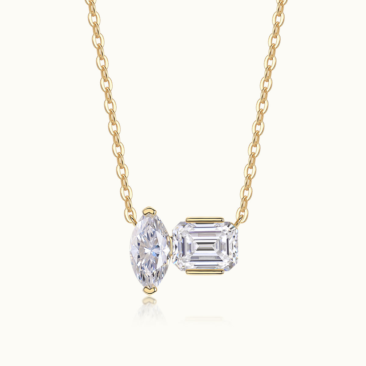 Two Stone Moissanite Necklace - Ceerom