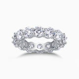 Round Cut Moissanite Pave Wedding Band Ring